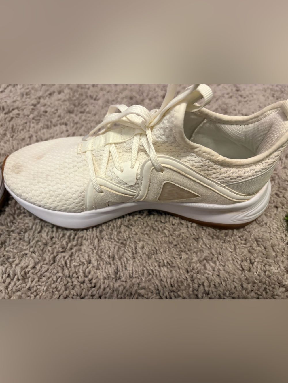 Puma Women's Knit Lace-Up Athletic Sneakers in off white